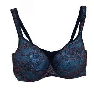 Cacique by lane Bryant red Black Blue Full Coverage bra lace size 42DDD